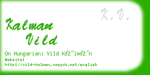 kalman vild business card